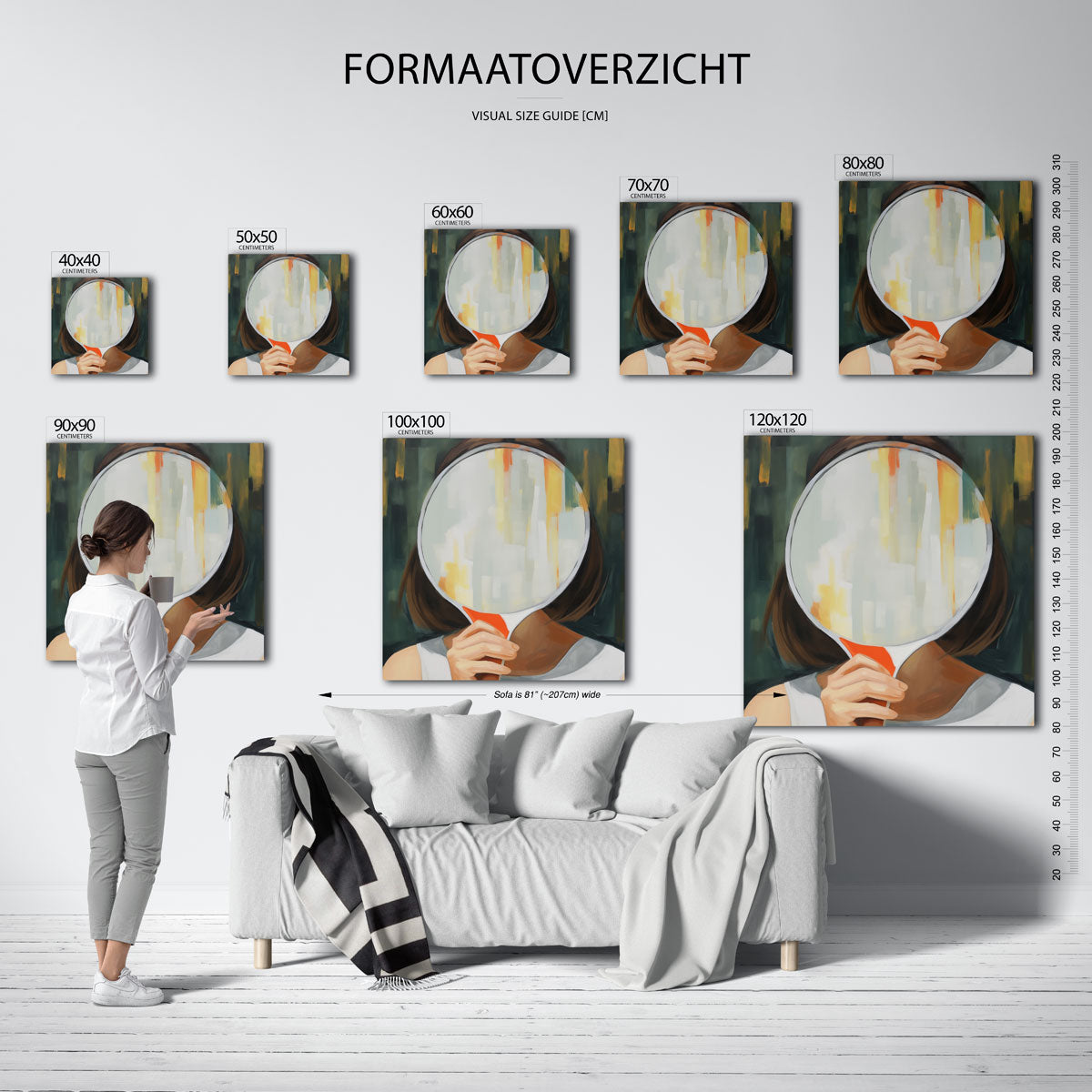 Vrouw met spiegel Poster