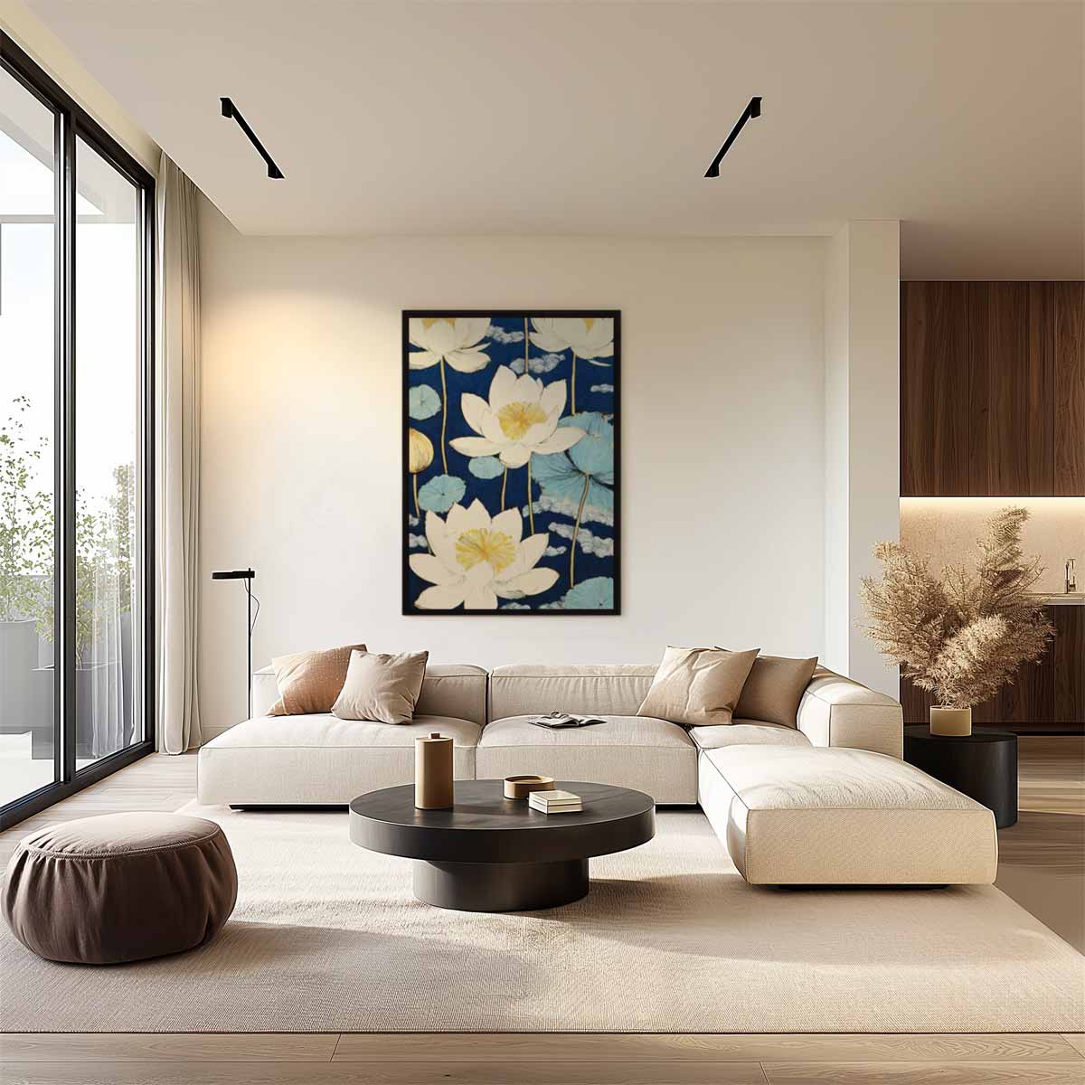 Dromerige Waterlelies Kunstwerk-canvas-dibond-plexiglas-wanddecoratie-WallArtistic