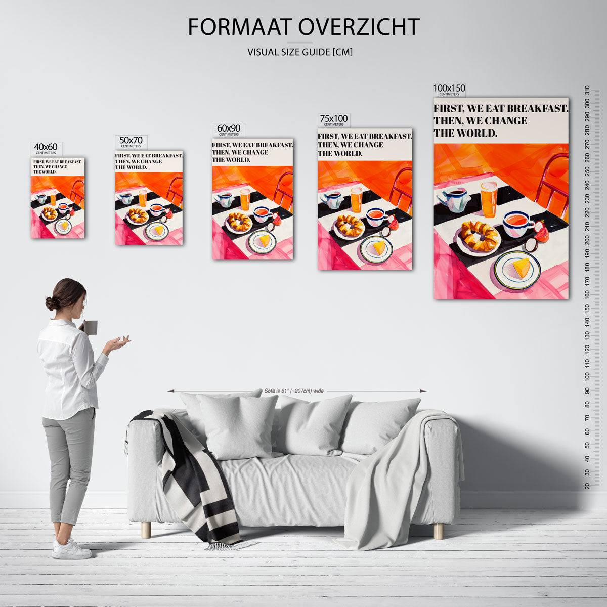 Kleurrijk ontbijt tafereel Kunstwerk