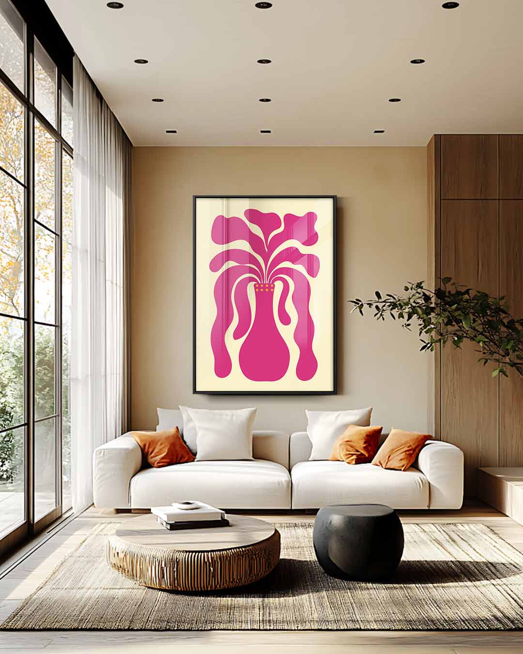 Abstracte Vaas met Organische Vormen Kunstwerk-canvas-dibond-plexiglas-wanddecoratie-WallArtistic