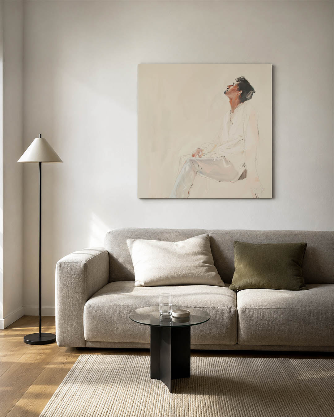 Dromerige zittende figuur Kunstwerk