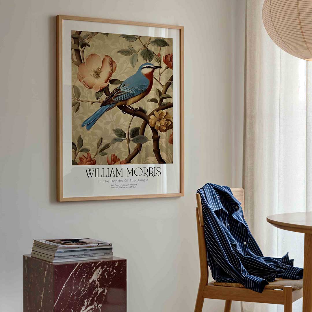 Vogel en bloemen Poster