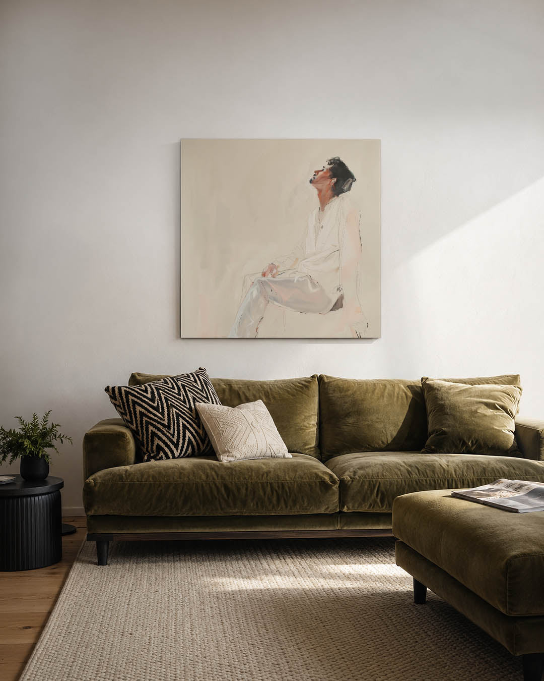 Dromerige zittende figuur Kunstwerk