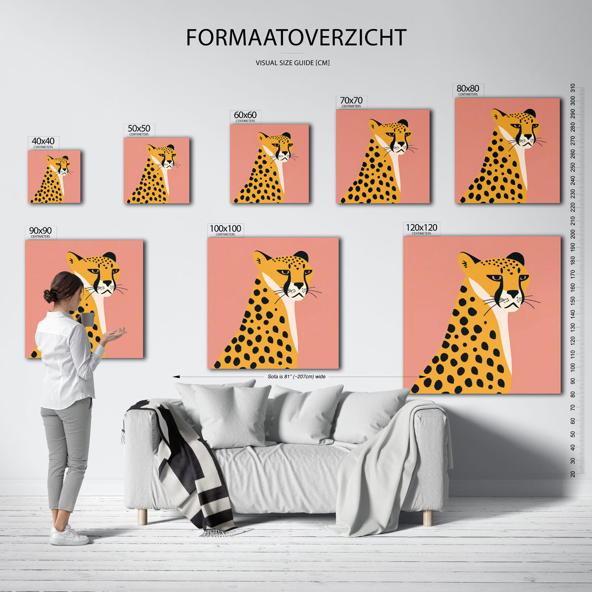 Luipaard op roze Poster