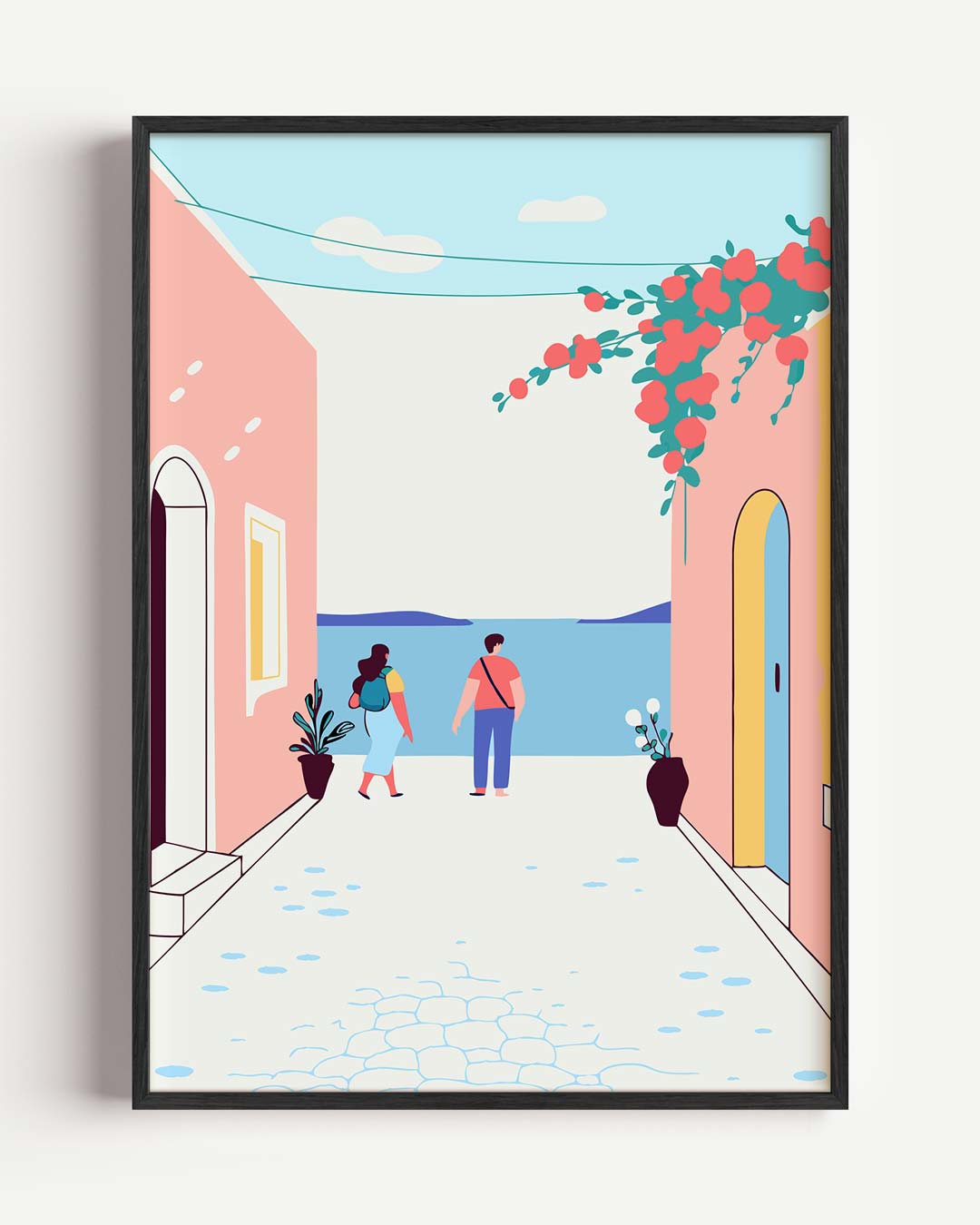 Dromerige Straat aan Zee Poster-WallArtistic
