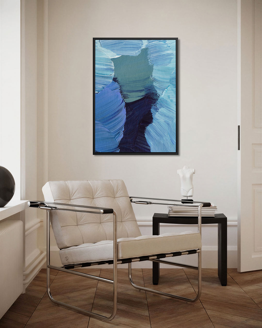 Dynamische blauwtinten Kunstwerk