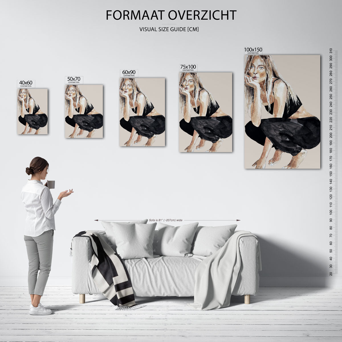 Vrouwelijke pose Kunstwerk