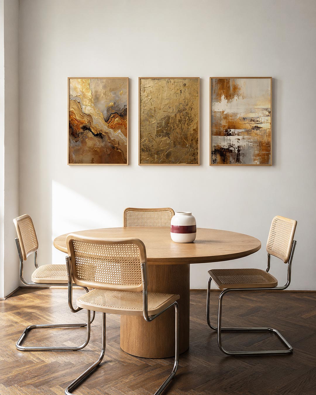 Gouden vormenstroom Posterset