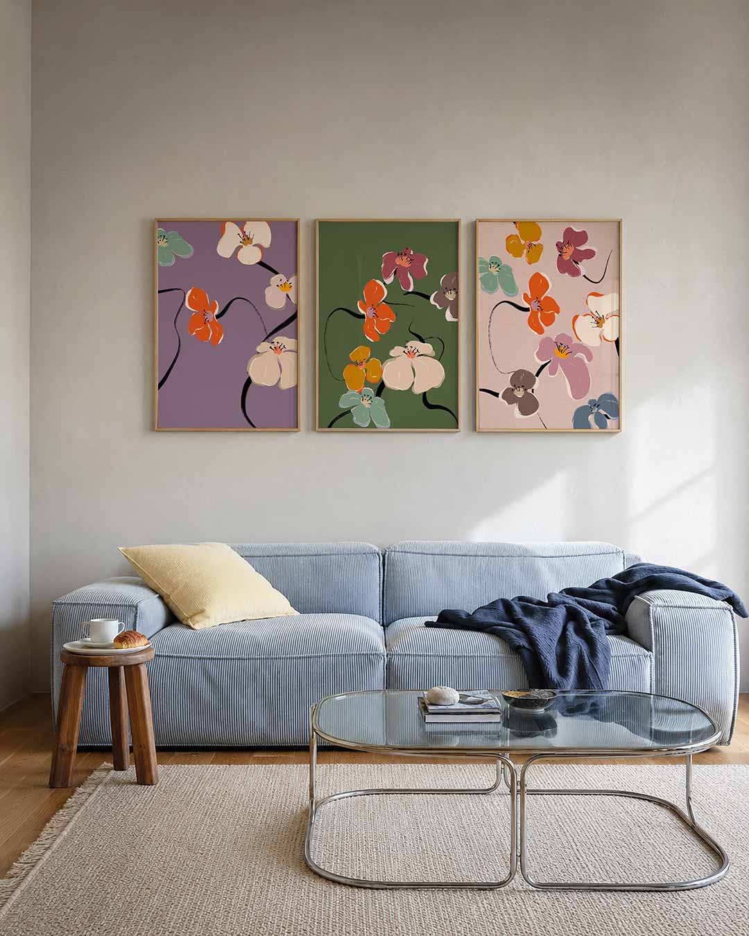 Bloemrijke lijnen Posterset