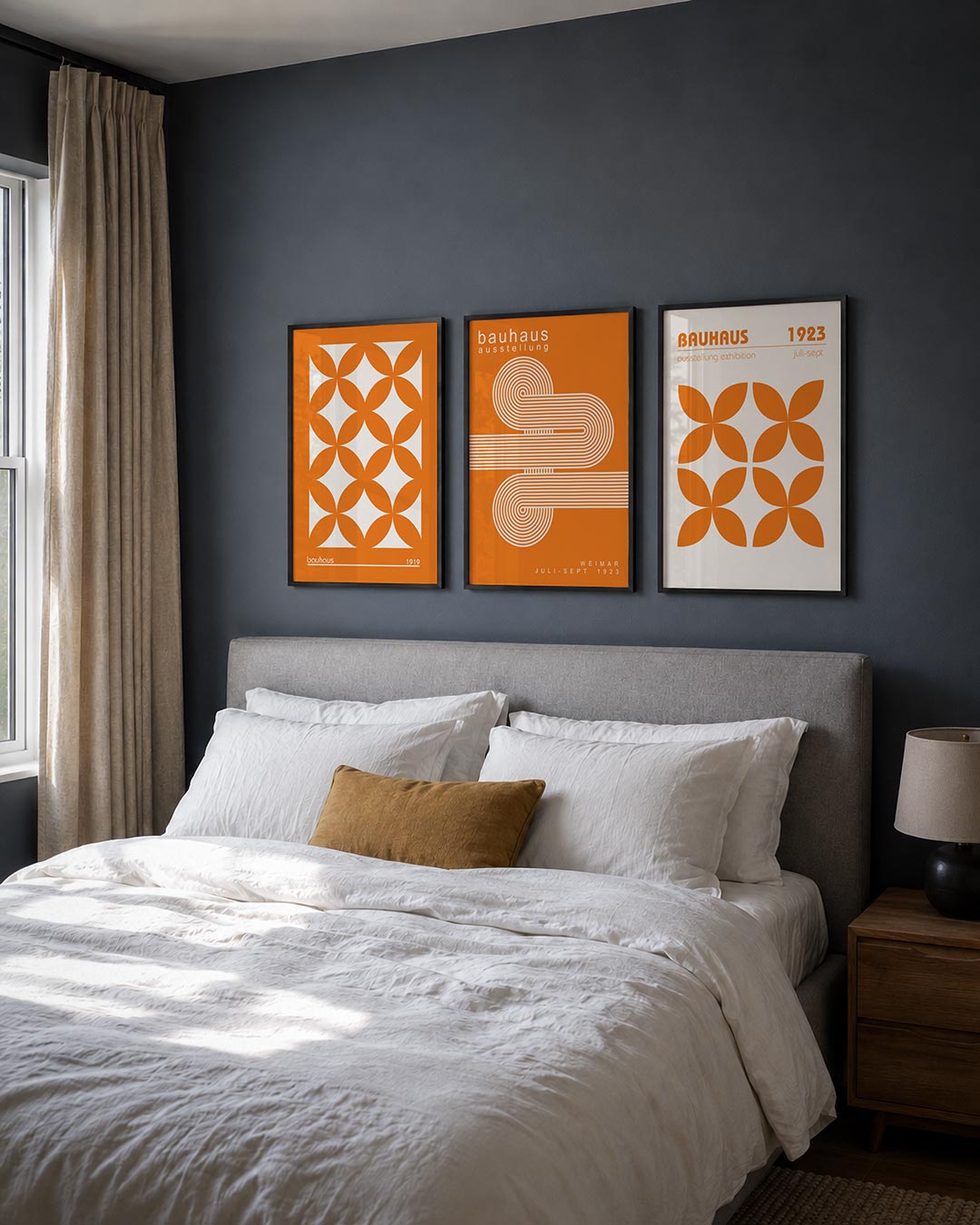 Oranje cirkelpatroon Posterset