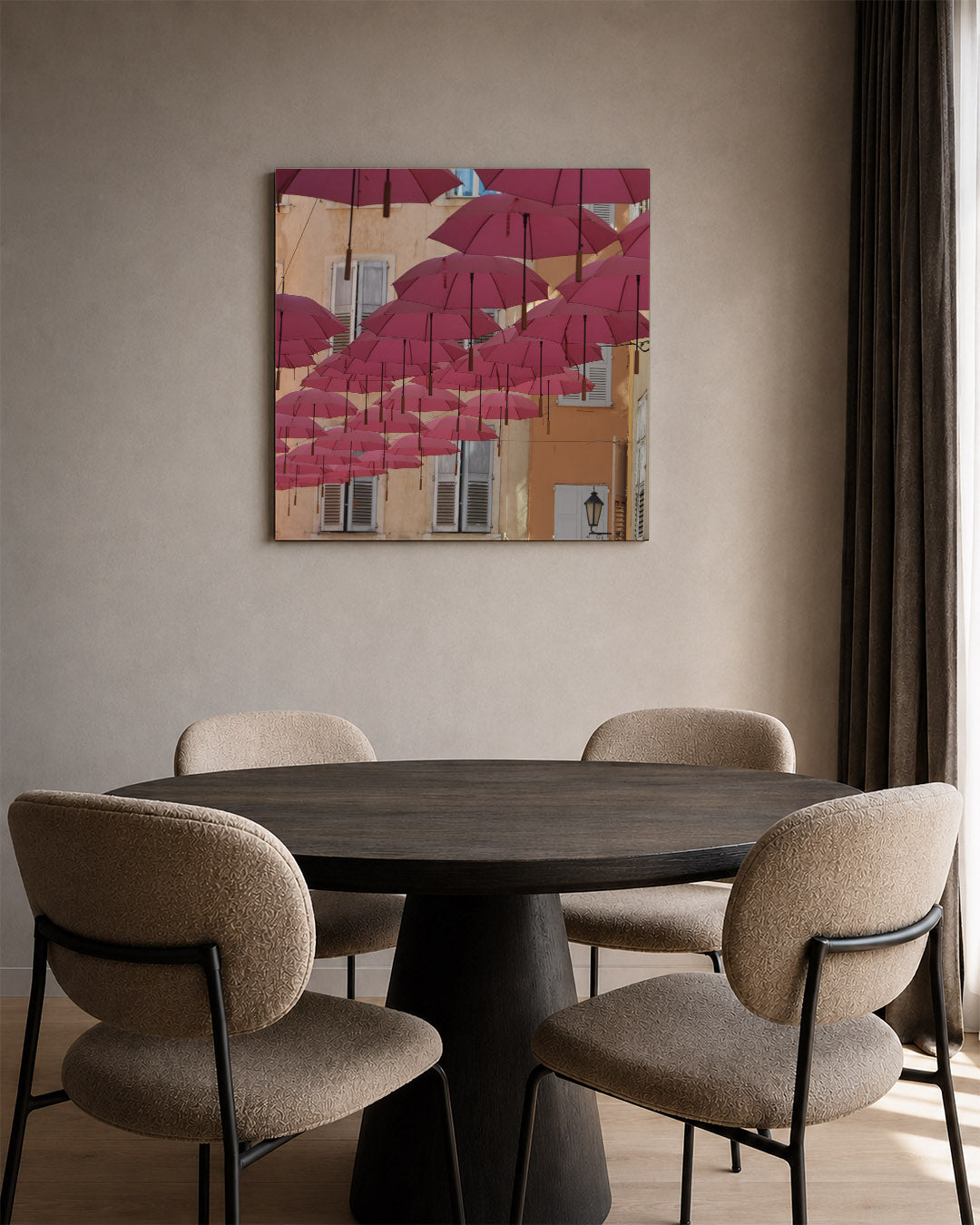 Vrolijke paraplu's Kunstwerk
