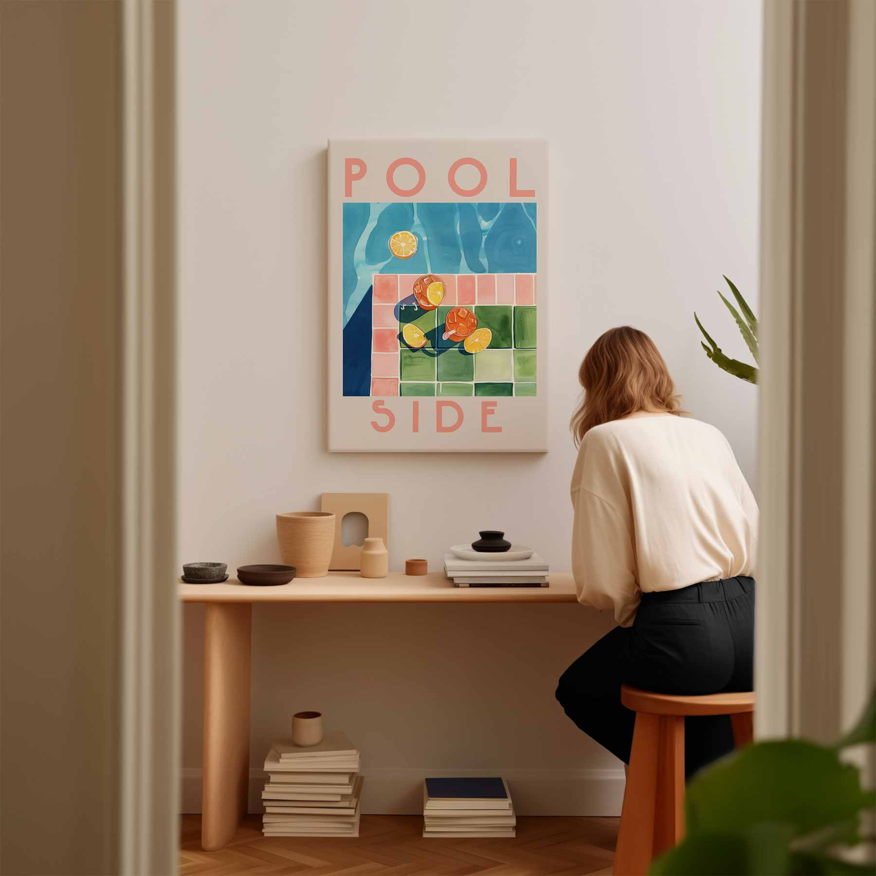 Poolside Dream Kunstwerk-canvas-dibond-plexiglas-wanddecoratie-WallArtistic