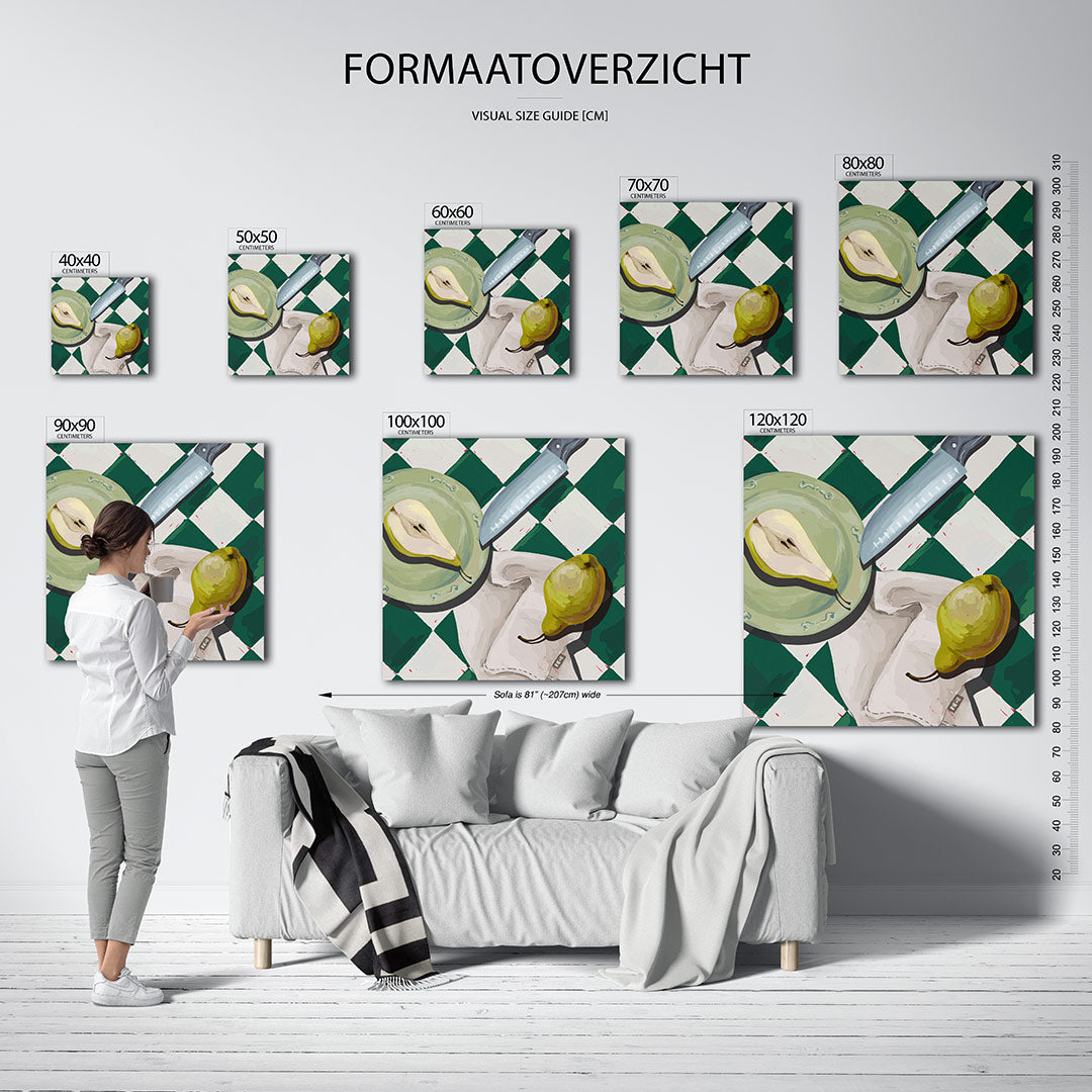 Fruit en mes compositie Kunstwerk
