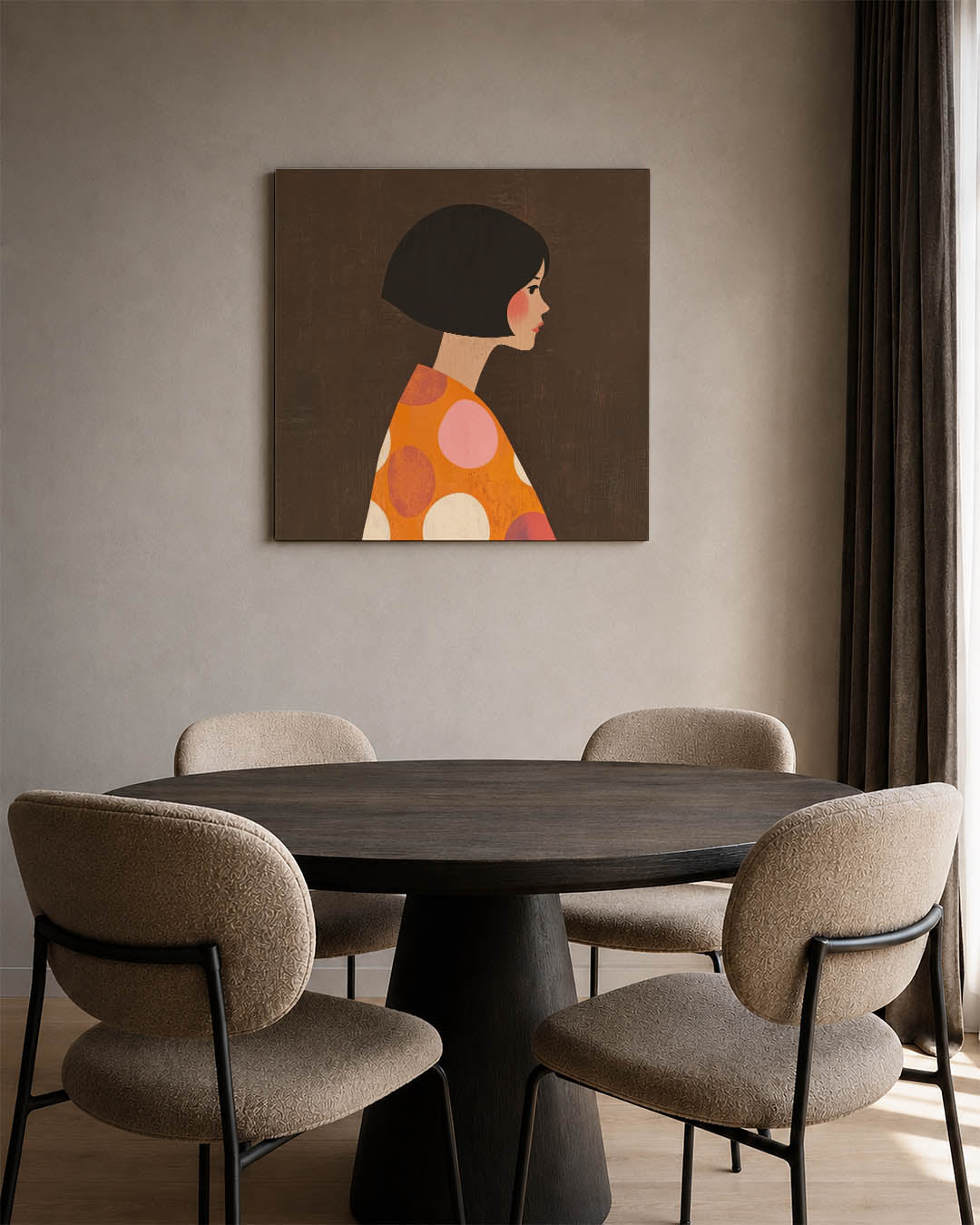 Stijlvolle vrouwenzijde Kunstwerk