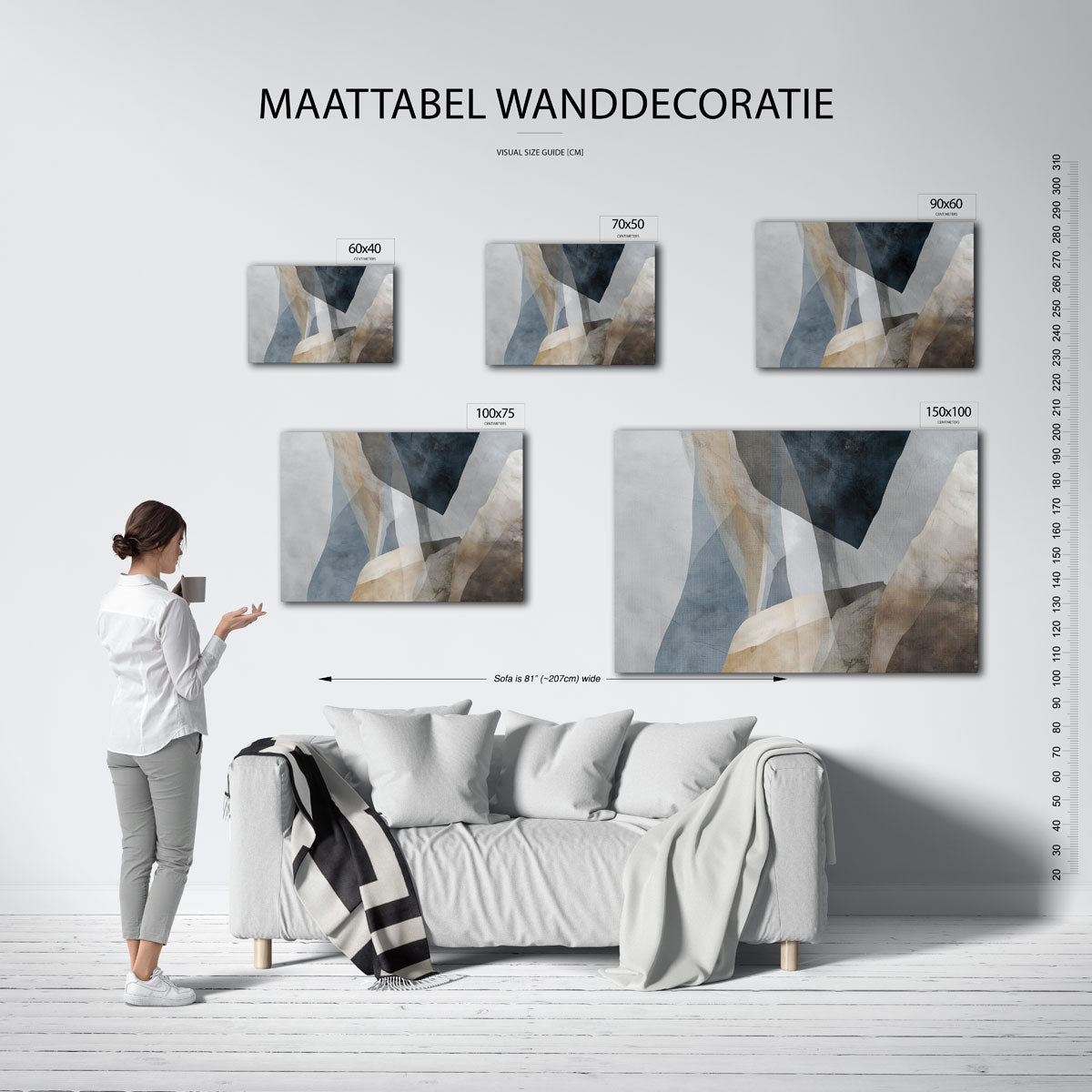 Gelaagde vormen compositie Kunstwerk