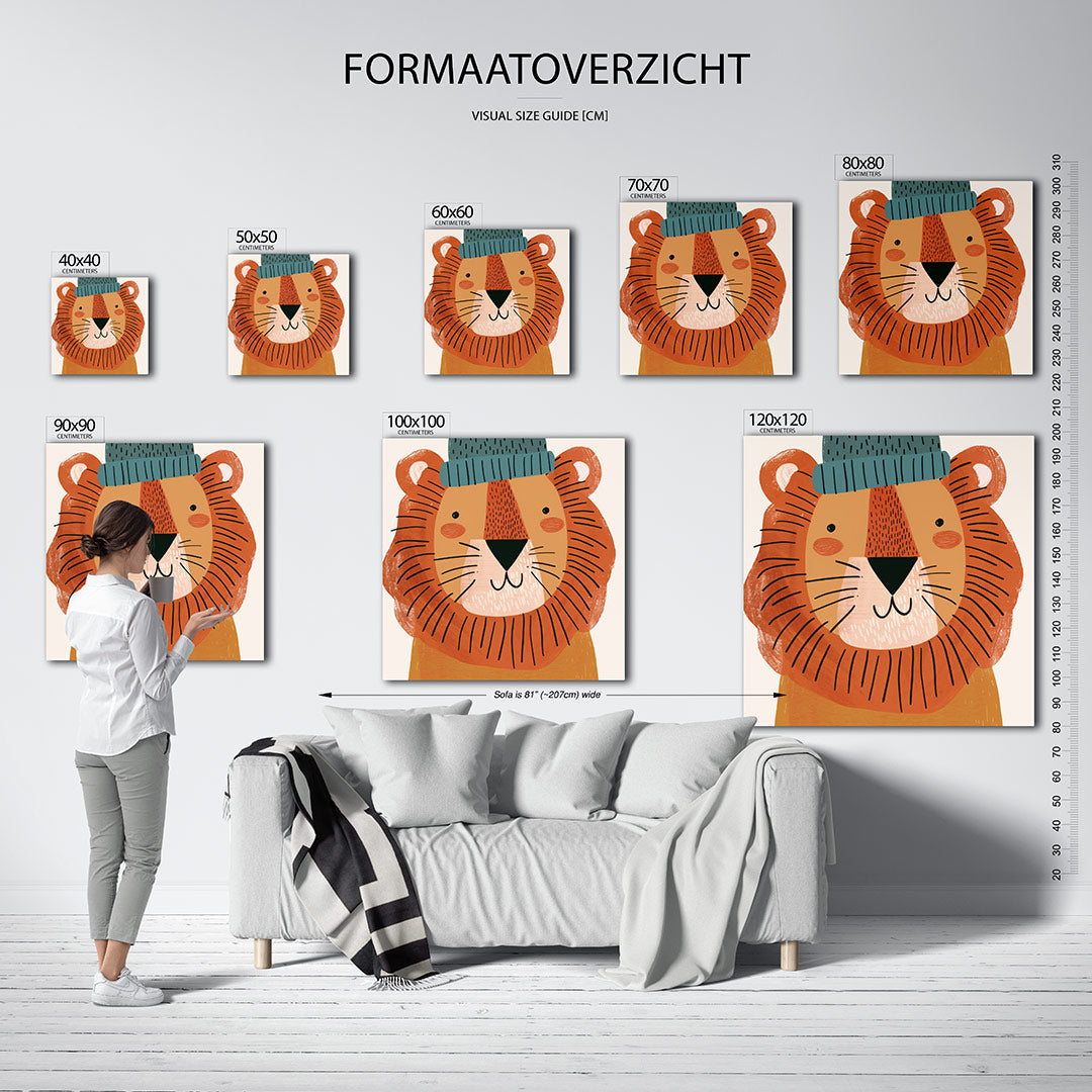 Vrolijke leeuw illustratie Kunstwerk