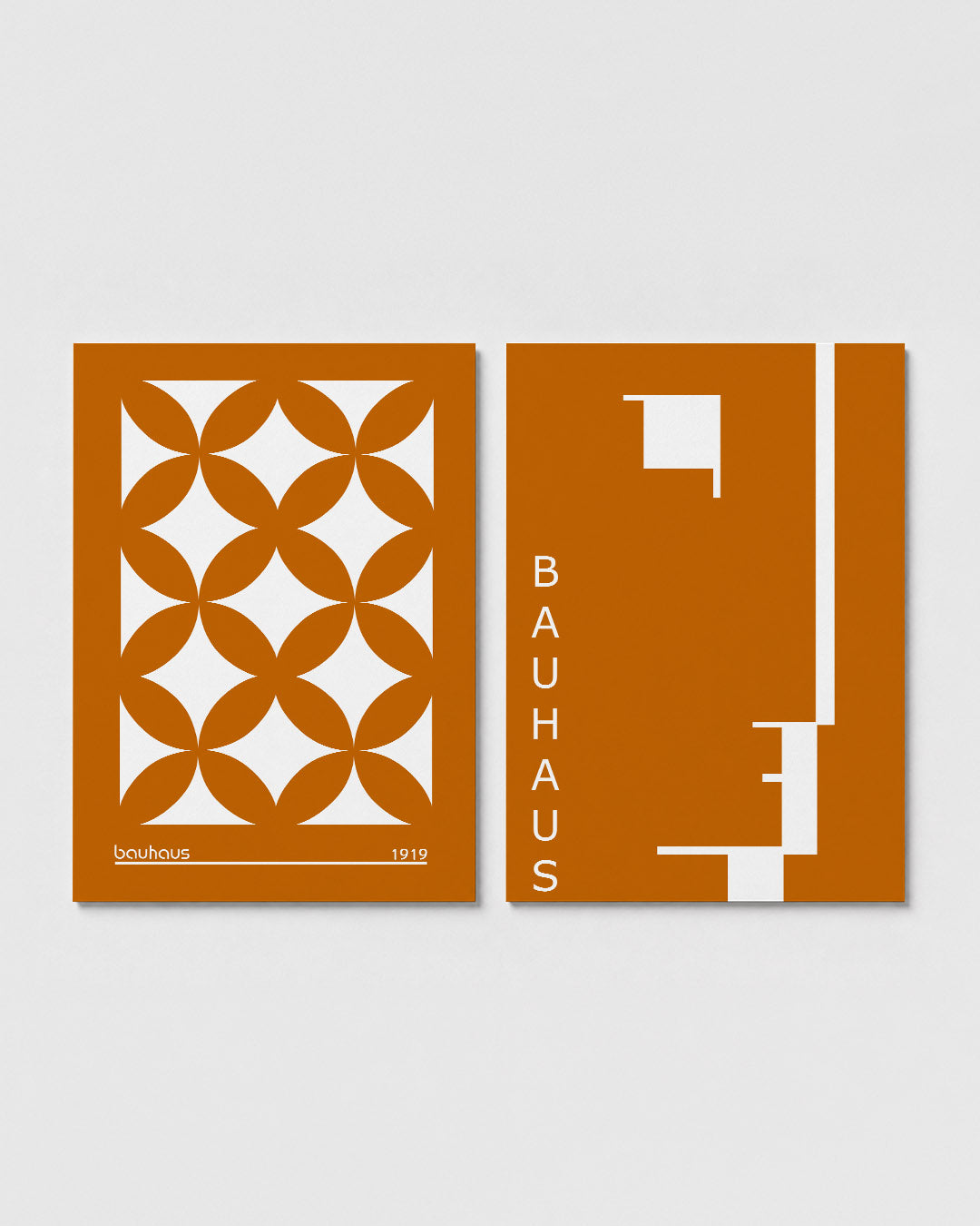 Vormenspel in oranje Posterset