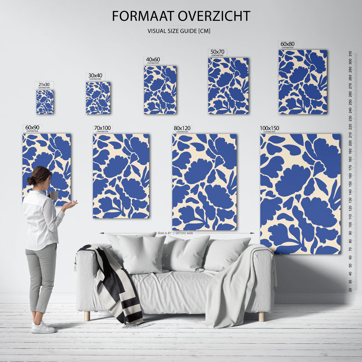 Blauwe bloemen Poster