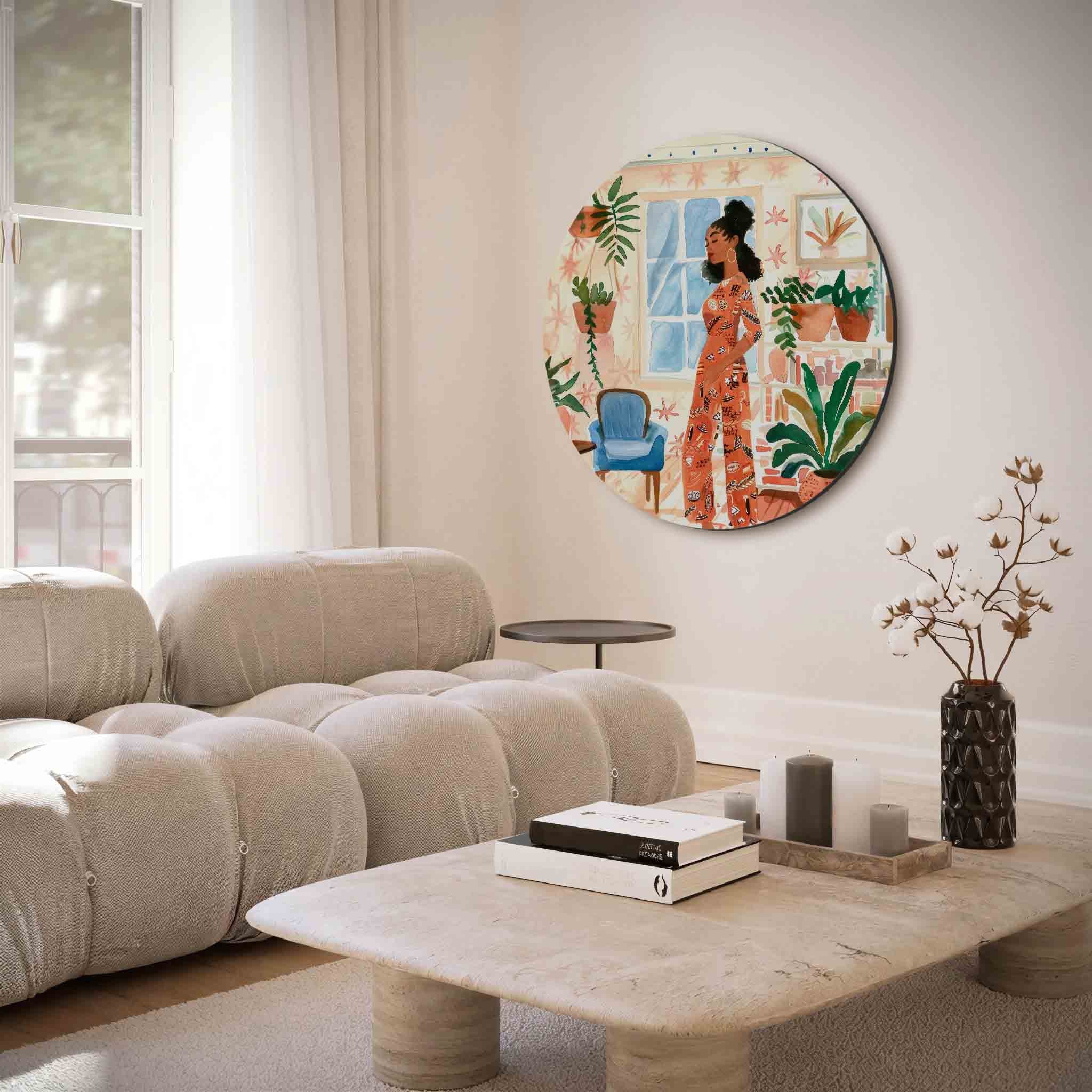 Vrouw in interieur Muurcirkel