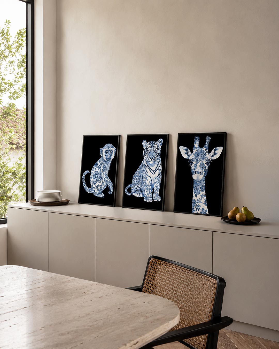 Floraal aapportret Posterset