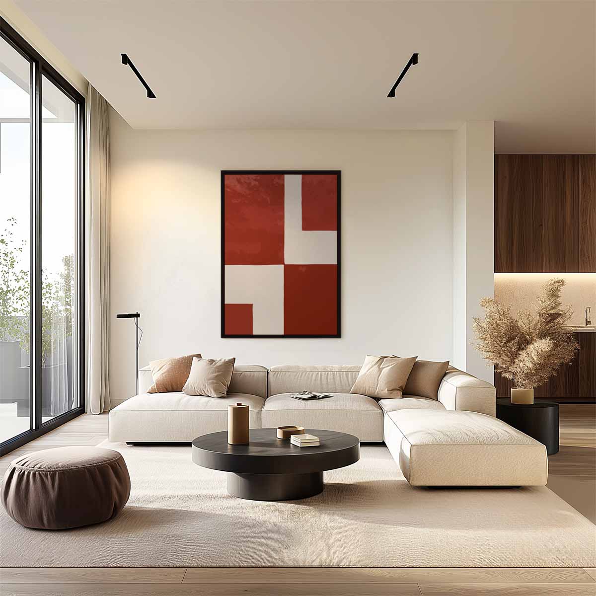 Modern Abstract Geometrisch Kunstwerk Kunstwerk-canvas-dibond-plexiglas-wanddecoratie-WallArtistic