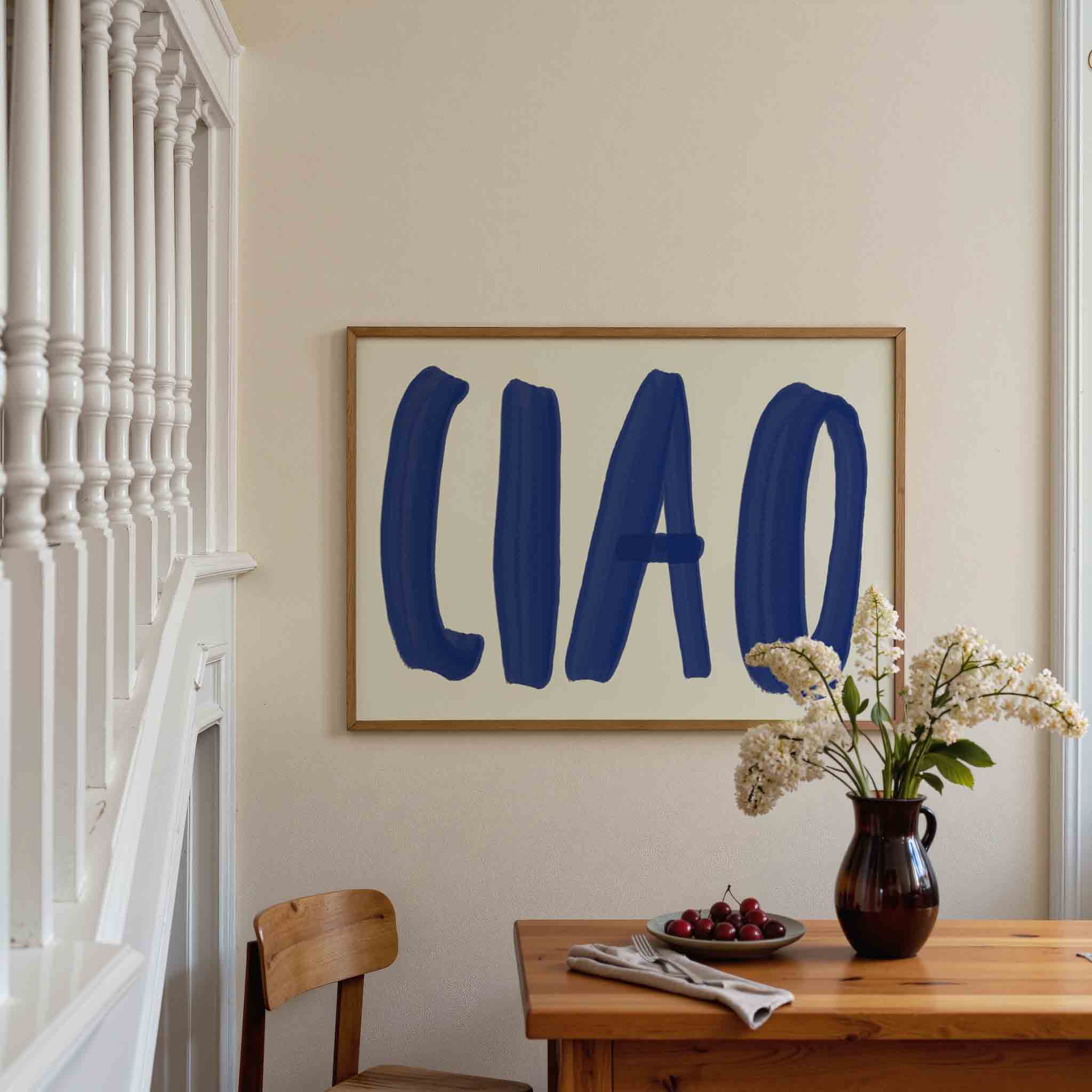 Ciao blauwe letters Poster