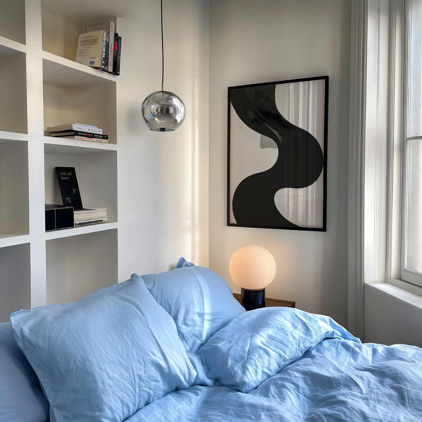 Stijlvolle Abstracte Haarstroom Poster-WallArtistic
