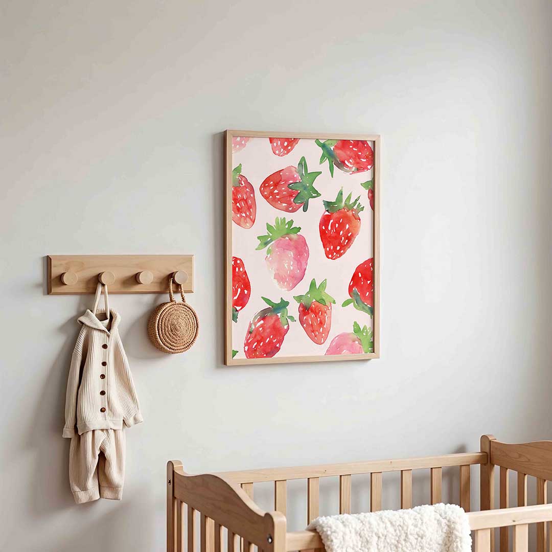 Aardbeien patroon Poster