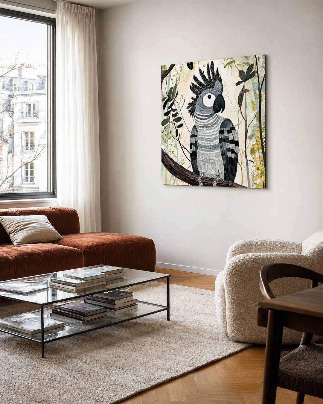 Vogelsilhouet in jungle Kunstwerk