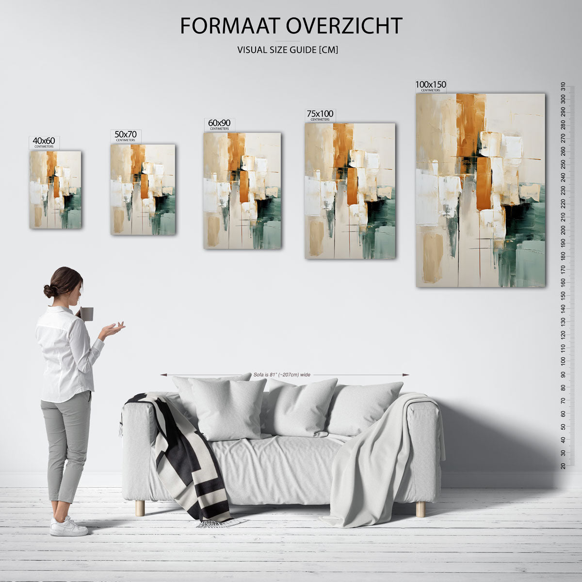 Geometrische kleurencompositie Kunstwerk
