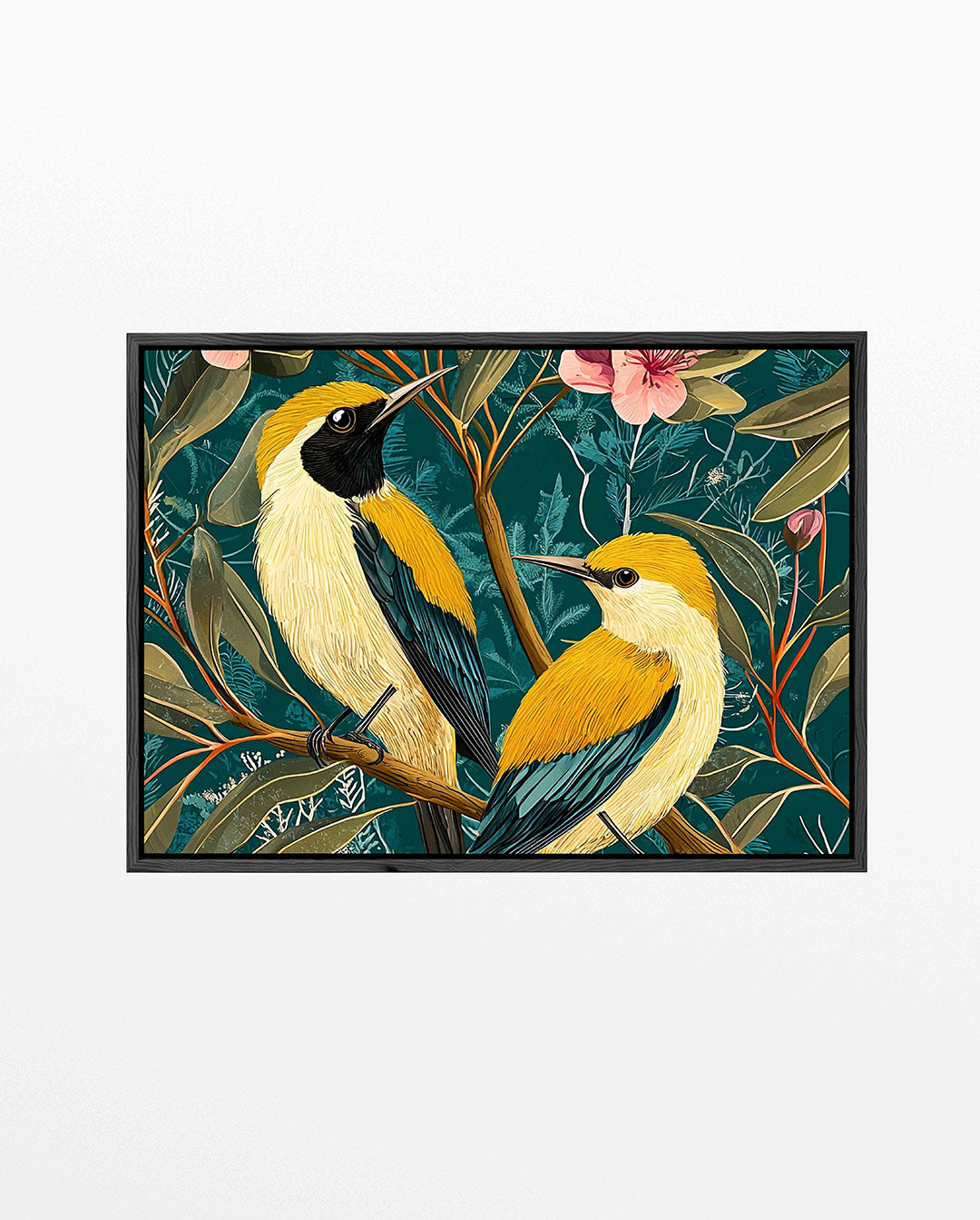 Vogels en bloemen Kunstwerk