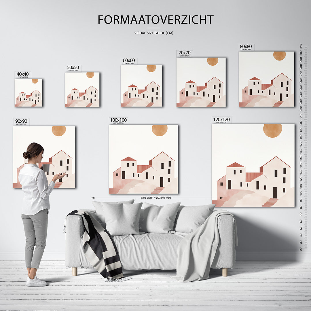 Geometrische zonsopgang Kunstwerk
