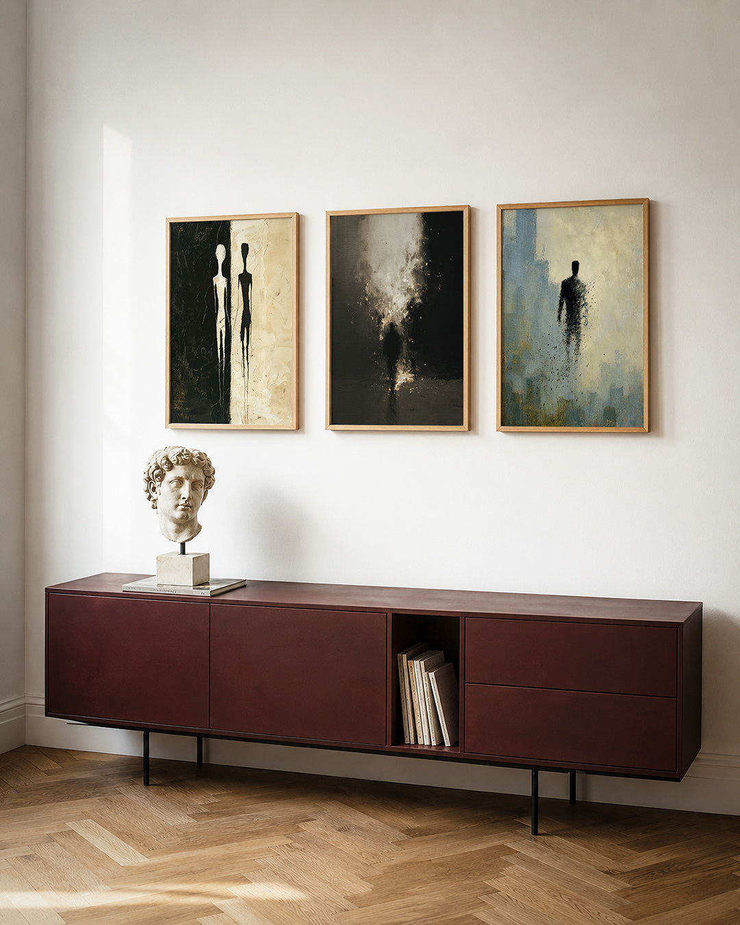 Tegenovergestelde silhouetten Posterset