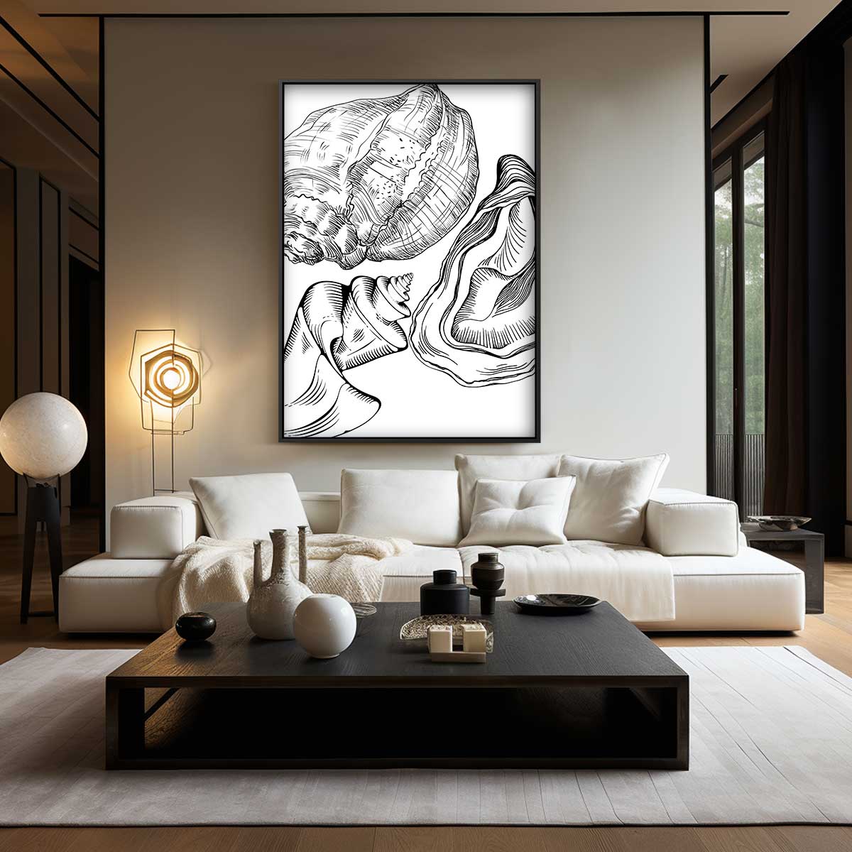 Maritieme Schelpenschets Kunstwerk-canvas-dibond-plexiglas-wanddecoratie-WallArtistic