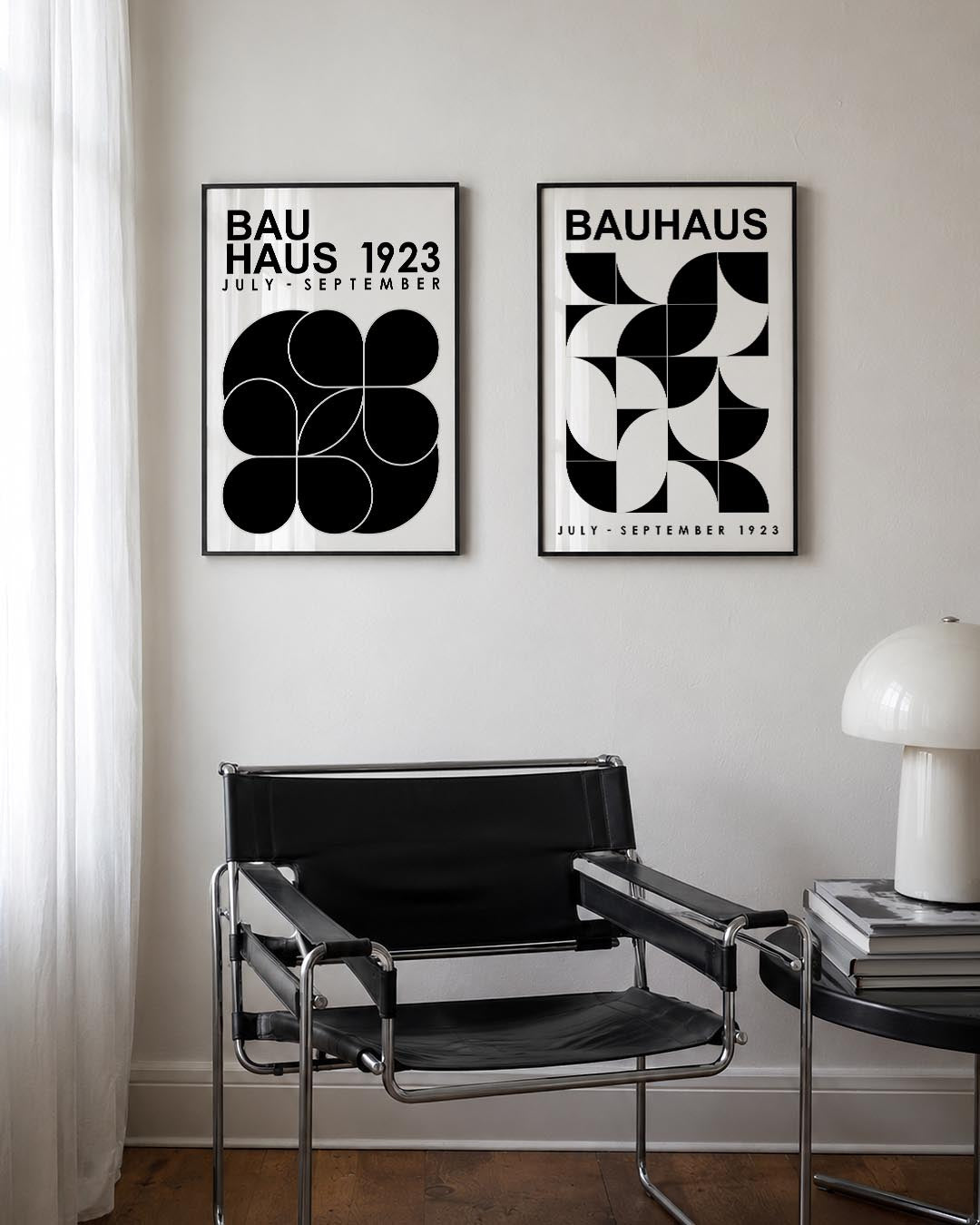 Zwart wit vormen Posterset