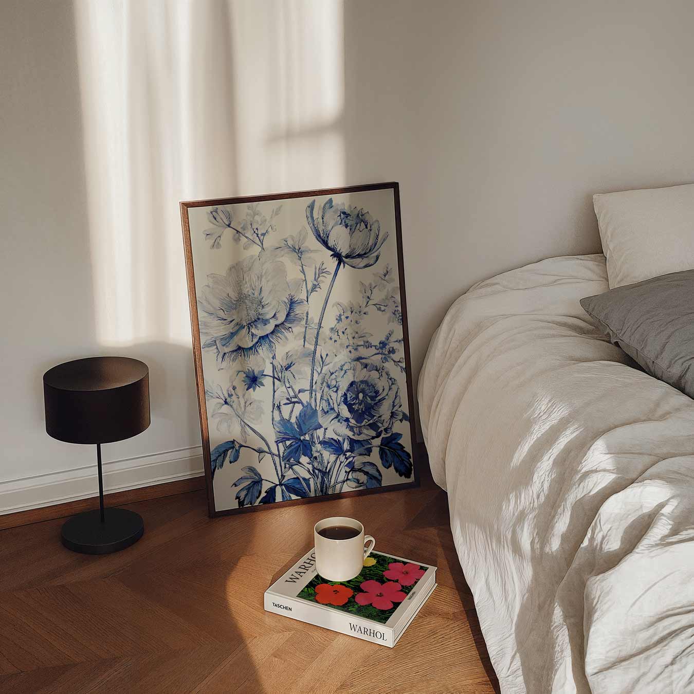 Bloemenpracht in Blauw Poster-WallArtistic