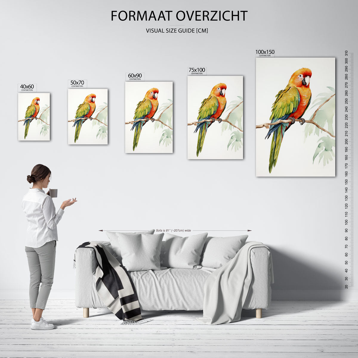 Vrolijke papegaai Kunstwerk