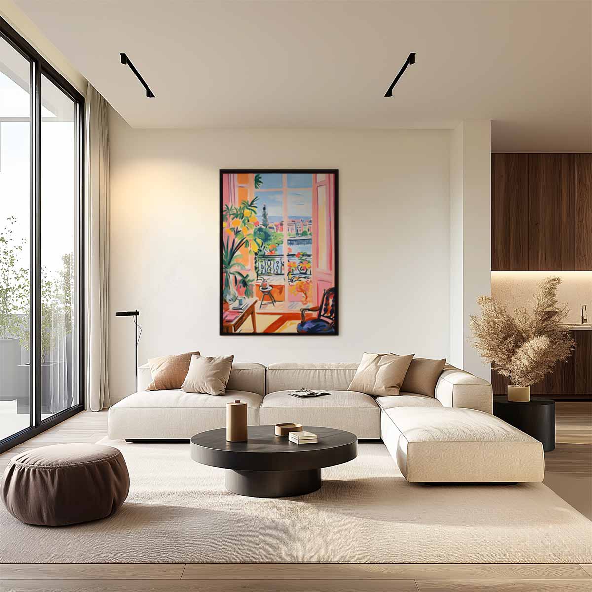 Zonnige Terras Uitzicht Kunstwerk-canvas-dibond-plexiglas-wanddecoratie-WallArtistic