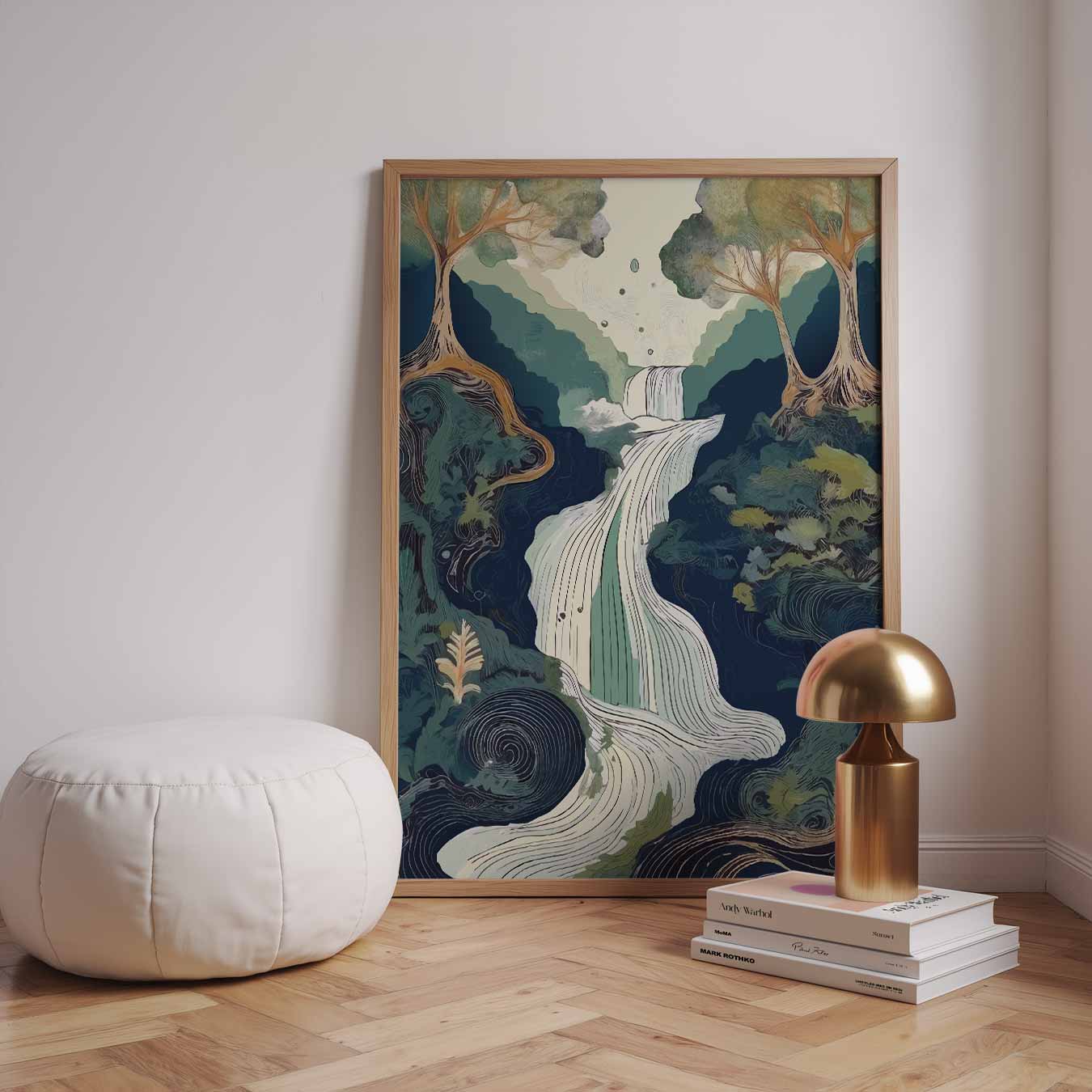 Dromerige Waterval Poster-WallArtistic
