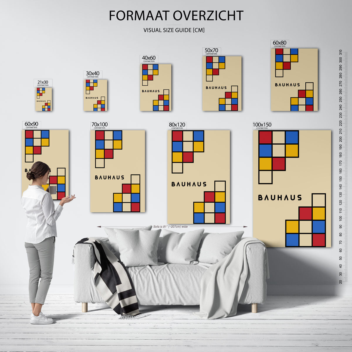 Kleurvlakken en lijnen Poster