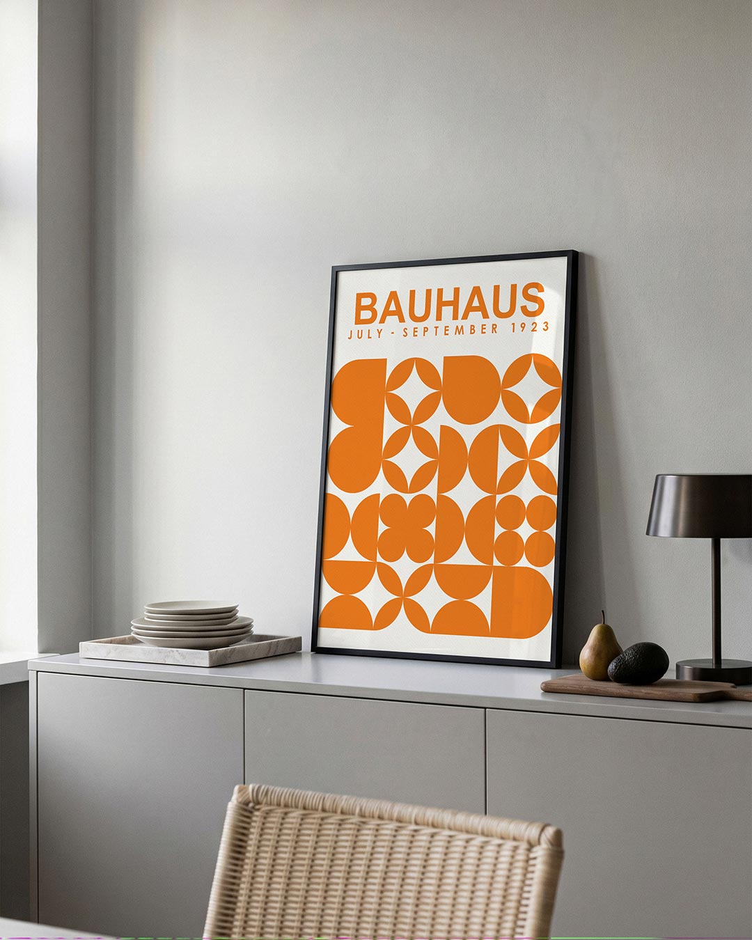 Oranje vormenritme Poster
