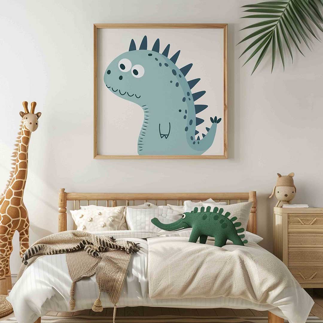 Blauwe dinosaurus Poster