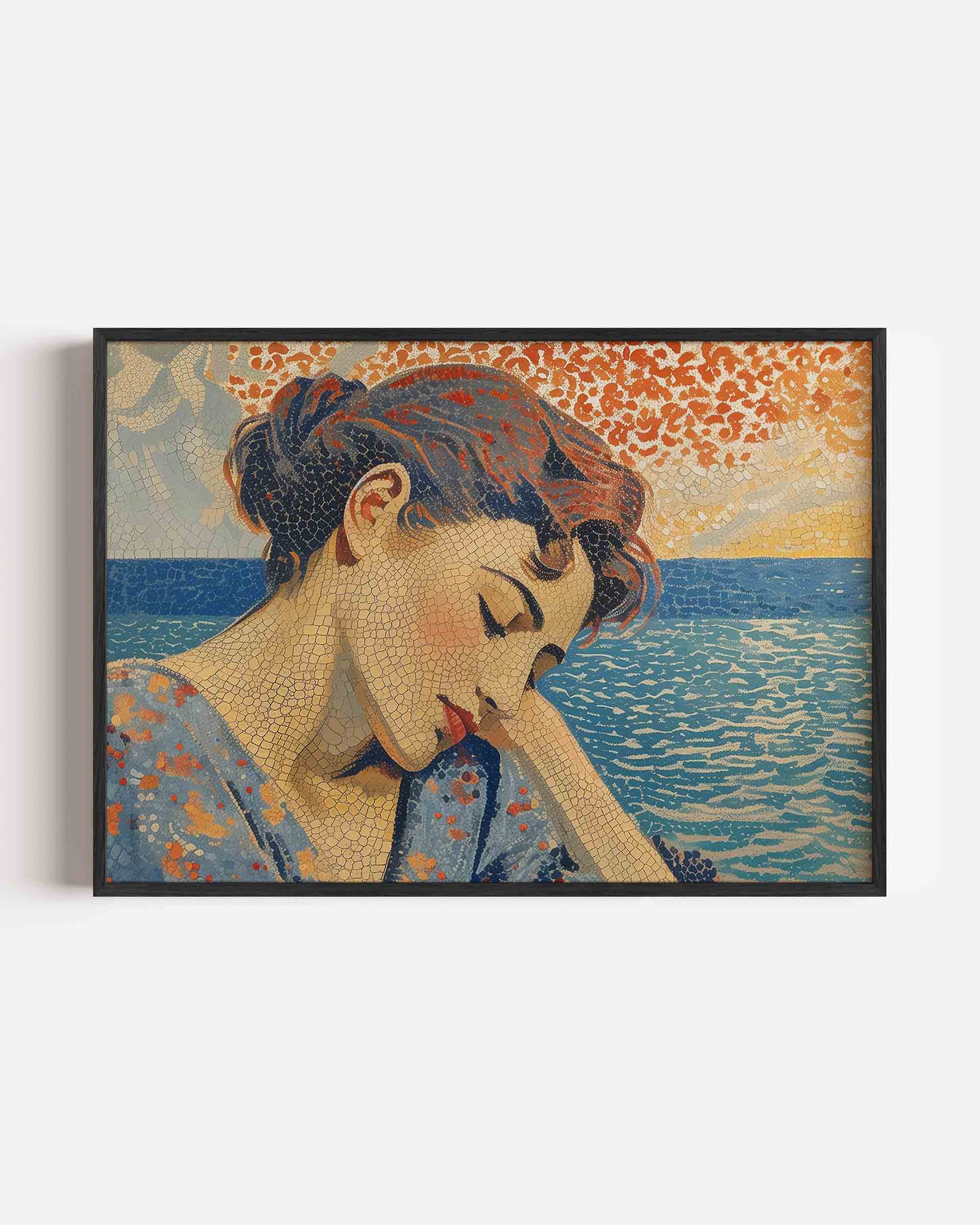 Vrouw bij zee Poster