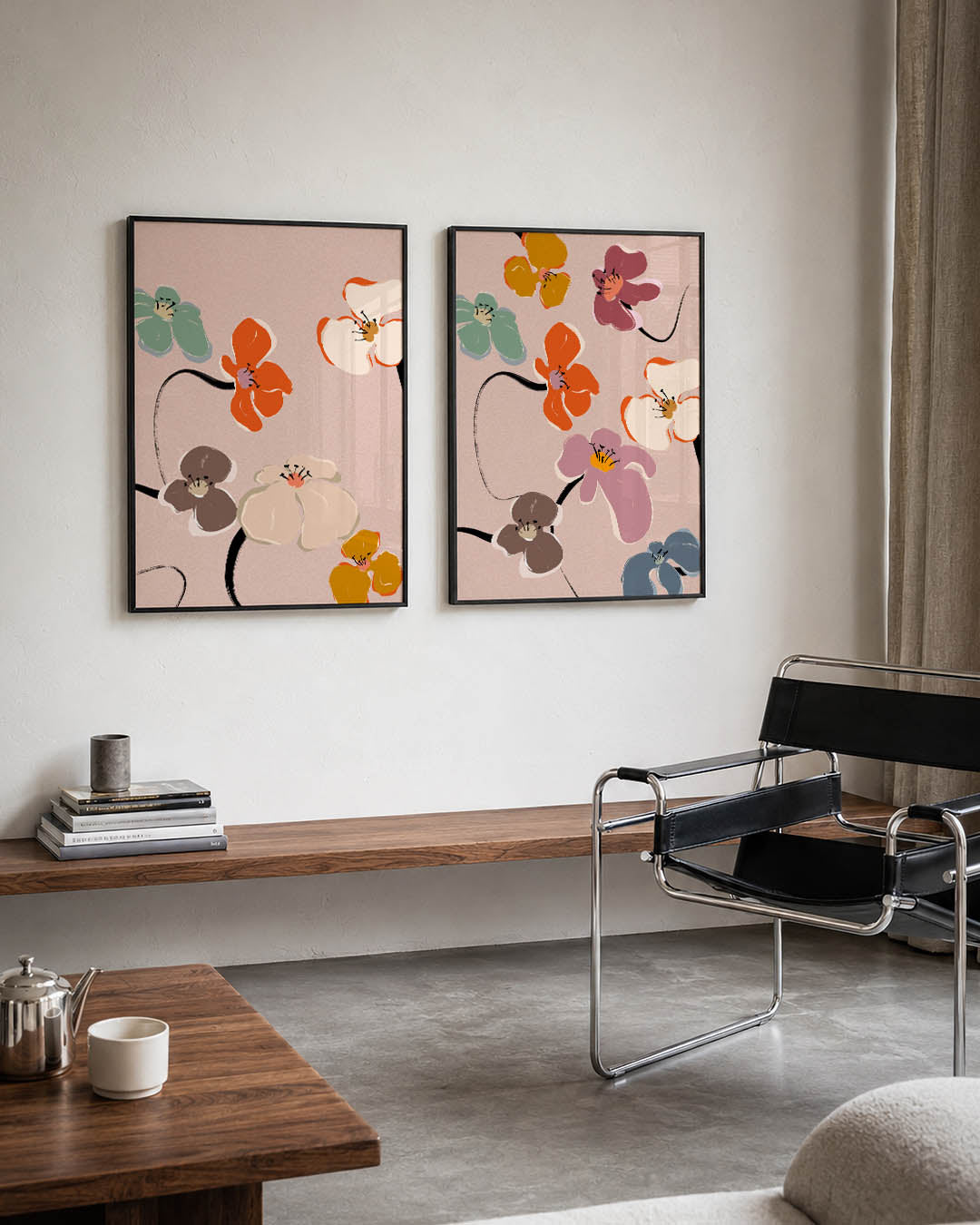 Bloemrijke lijnen Posterset