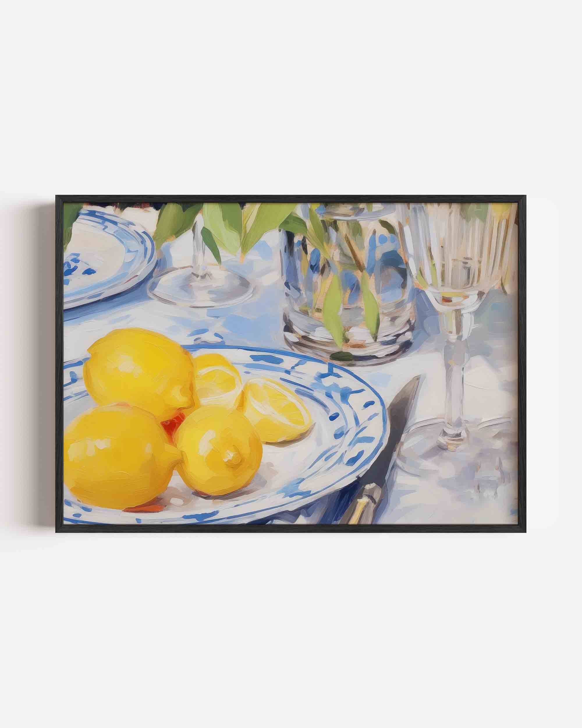 Citroenen op tafel Poster