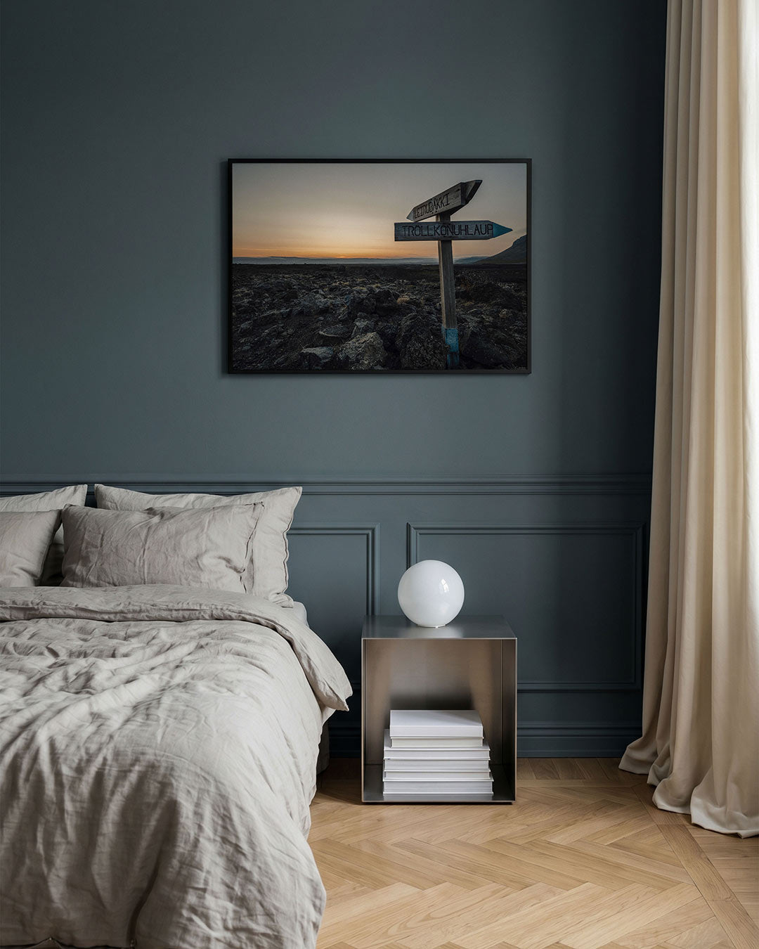Landschap met wegwijzer Poster