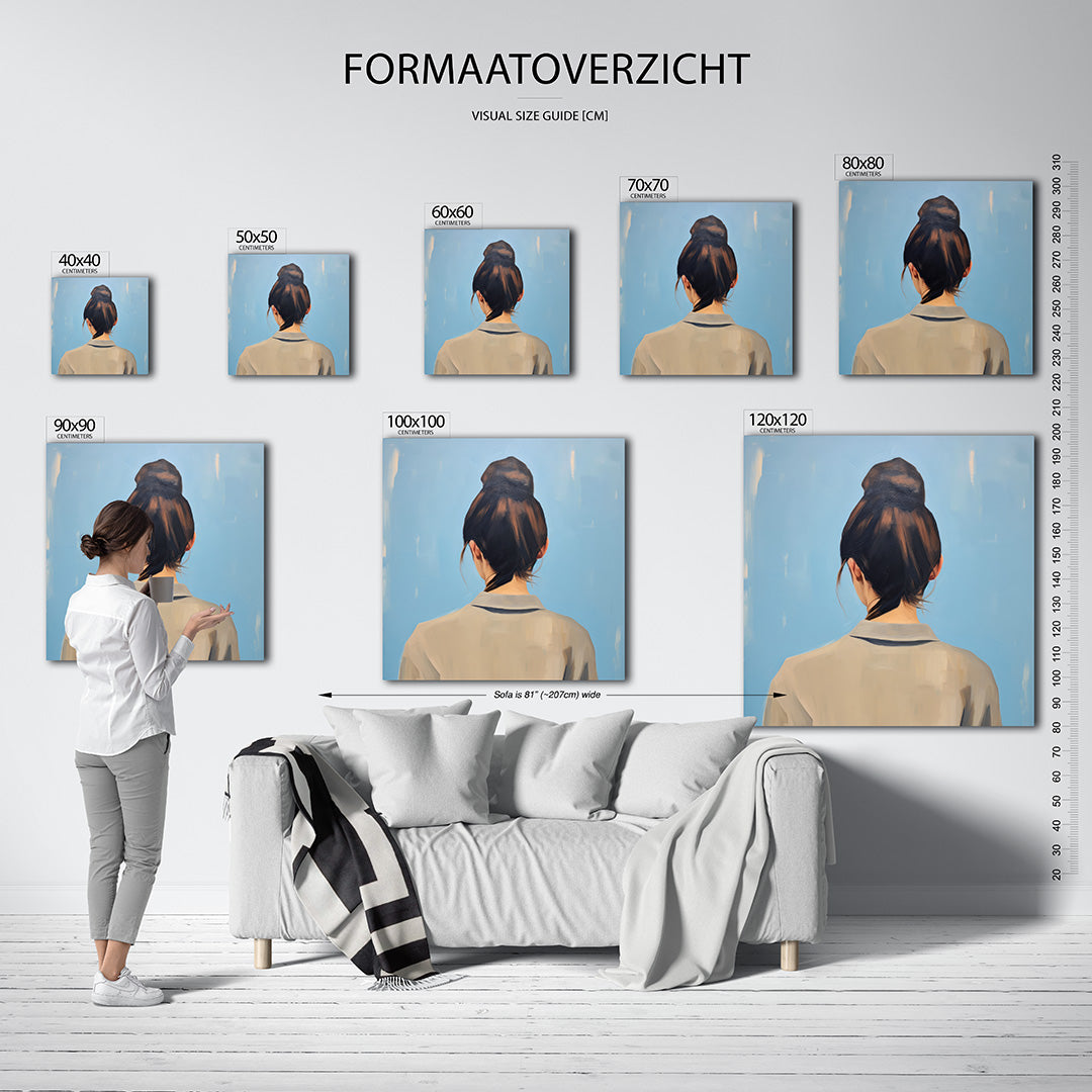 Vrouwelijke rugaanzicht Kunstwerk