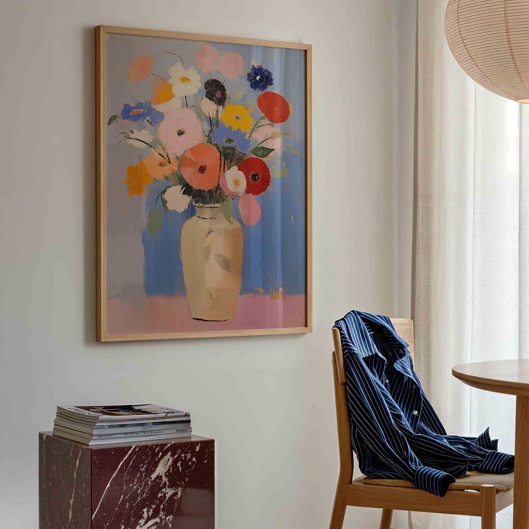Bloemen in vaas Poster