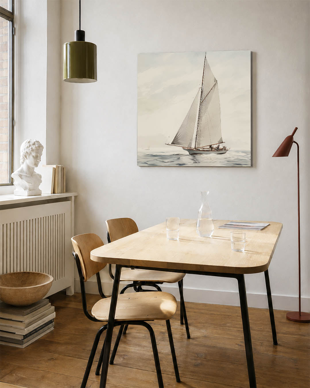 Zeilboot op zee Kunstwerk