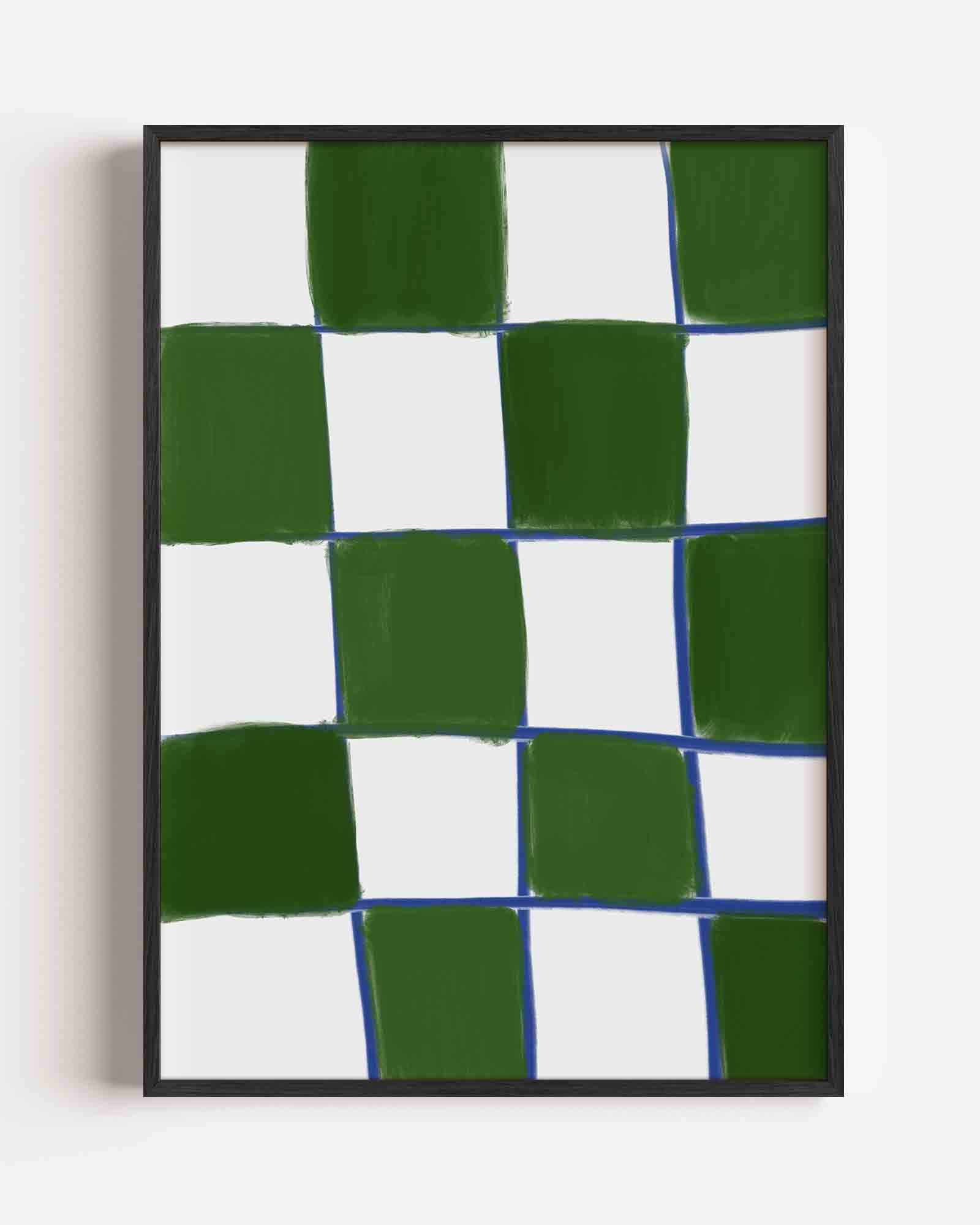 Groene en witte blokken Poster